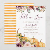 Floral Pumpkin Herfst in Love Vrijgezellenfeest Kaart (Voorkant / Achterkant)