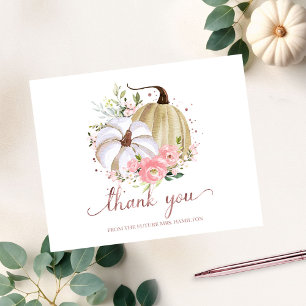 Floral Pumpkin Herfst Vrijgezellenfeest Bedankt Po Briefkaart