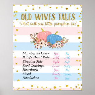 Floral Pumpkin Old Wives Poster
