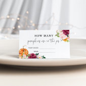 Floral pumpkin raadt hoeveel pompoenspel informatiekaartje