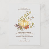 Floral Pumpkin Thanksgiving Innodiging Briefkaart (Voorkant)