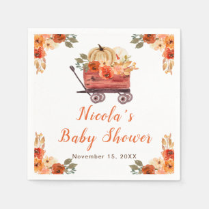Floral Pumpkin Truck Baby shower Servet