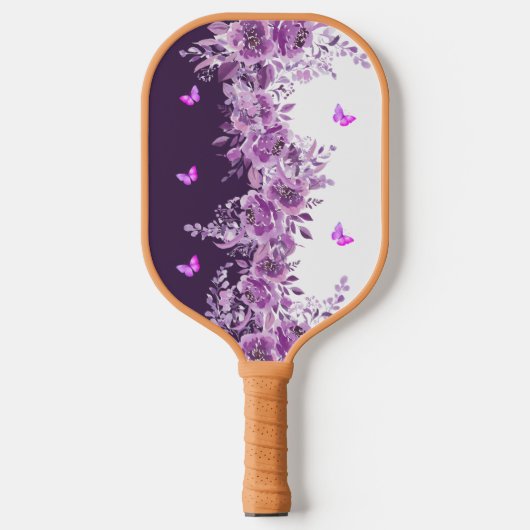 Floral Purple Butterflies Pickleball Paddle (Voorkant)