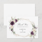 Floral Purple Carte de remerciements Mariage (Devant / Derrière)