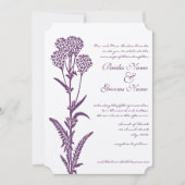 Floral Purple Faire-part de mariage religieuse (Devant)