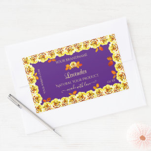 Floral Purple Produit Emballage Étiquette Roses Ja