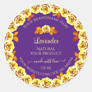 Floral Purple Produit Emballage Étiquette Roses Ja