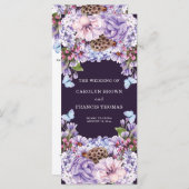 Floral Purple Watercolor Programme de mariage (Devant / Derrière)
