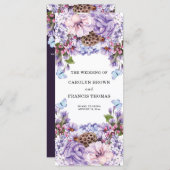 Floral Purple Watercolor Programme de mariage (Devant / Derrière)