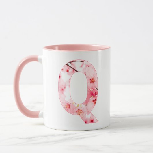 Floral Q Initial Mug | Personalized Name & Traits Mok (Links)