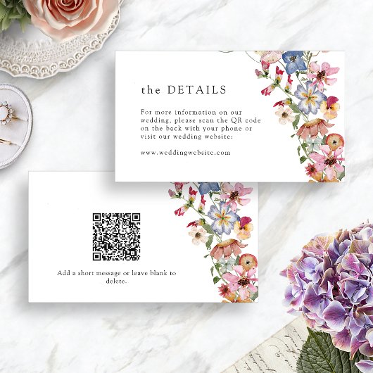 Floral QR Code Bruiloft Behuizing Kaart