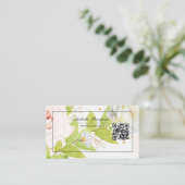 Floral QR Code Carte de visite (Debout devant)
