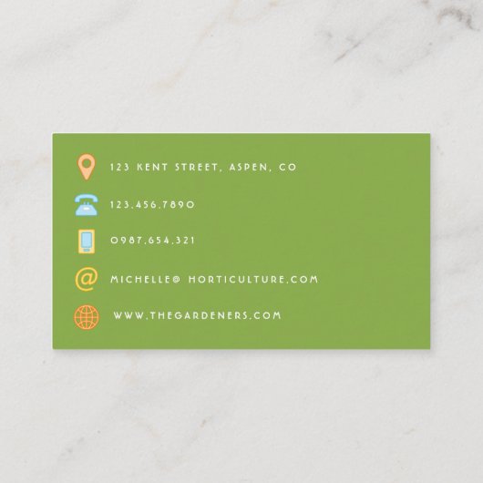 Floral QR Code Carte de visite (Dos)