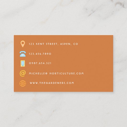 Floral QR Code Carte de visite (Dos)