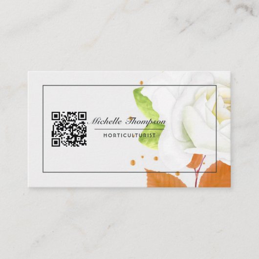 Floral QR Code Carte de visite (Devant)