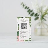 Floral QR Code foto online RSVP Enclosure Informatiekaartje (Staand voorkant)