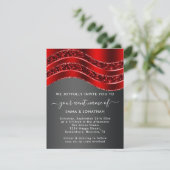 Floral QR-code Glitter Burgundy Red Rose Gray (Staand voorkant)