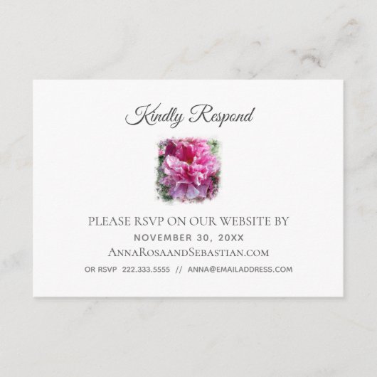 *~* Floral QR code Website AR1 Huwelijk RSVP Enclo Informatiekaartje (Voorkant)
