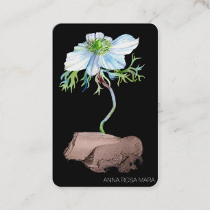 *~ Floral QR code Witte Anemoon Roos Goud Visitekaartje