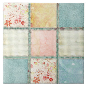 Floral Quilt Square Tegeltje