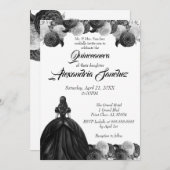 Floral Quinceanera Kaart (Voorkant / Achterkant)