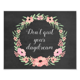 Floral Quote Print, Inspirerend Quote Foto Afdruk