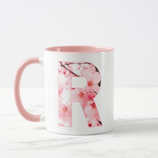 Floral R Initial Mug | Personalized Name & Traits Mok (Links)