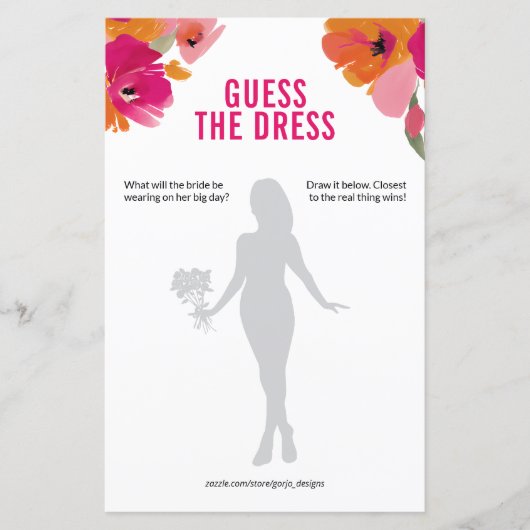 Floral Raad de jurk Vrijgezellenfeest spel (Voorkant)