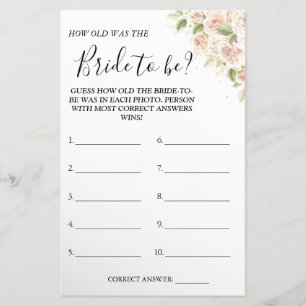 Floral Raad eens hoe oud ze was Flyer