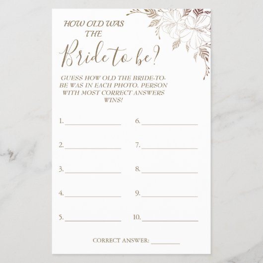 Floral Raad eens hoe oud ze was... Flyer (Voorkant)