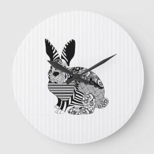 Floral Rabbit Grote Klok