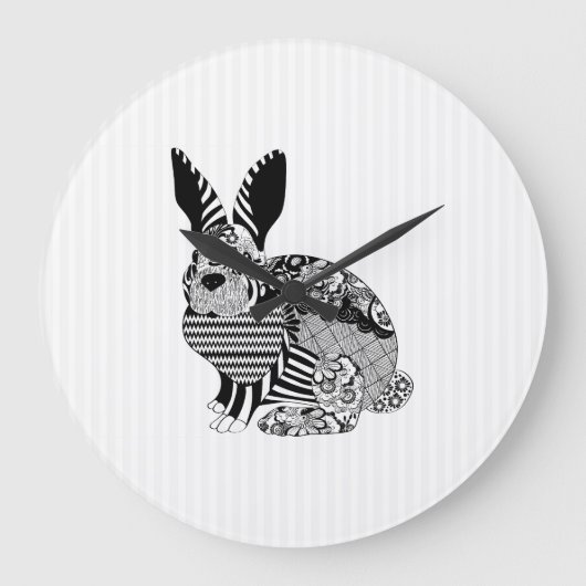 Floral Rabbit Grote Klok (Voorkant)