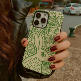 Floral Rabbit Natuur Geïnspireerde Kunstdruk iPhone 15 Pro Max Hoesje