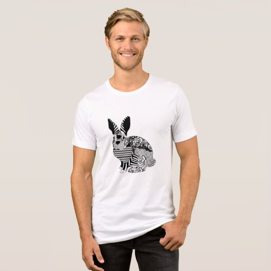 Floral Rabbit Tri-Blend Shirt (Voorkant volledig)