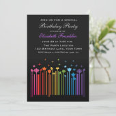 Floral Rainbow Bar Code Party Invitation Kaart (Staand voorkant)