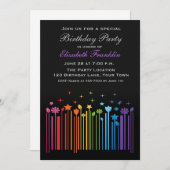 Floral Rainbow Bar Code Party Invitation Kaart (Voorkant / Achterkant)