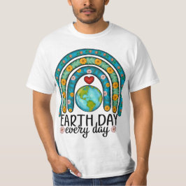 Floral Rainbow Earth – Vier onze planeet T-shirt