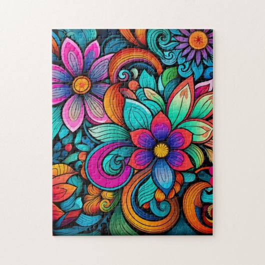 Floral Rainbow Jigsaw Puzzel (Verticaal)