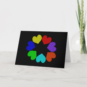 Floral Rainbow Love Heart Carte de voeux