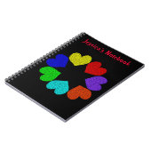 Floral Rainbow Love Hearts Carnet personnalisable (Côté gauche)