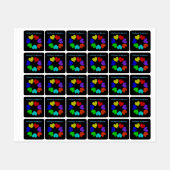 Floral Rainbow Love Hearts Clothing Labels (Vel)