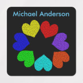 Floral Rainbow Love Hearts Clothing Labels (Design 2)