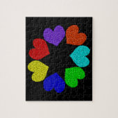 Floral Rainbow Love Hearts Puzzle (Vertical)