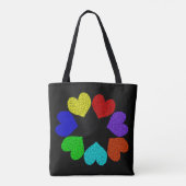 Floral Rainbow Love Hearts Sac fourre-tout (Dos)