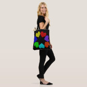 Floral Rainbow Love Hearts Sac fourre-tout (Sur le modèle)
