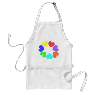 Floral Rainbow Love Hearts Schort