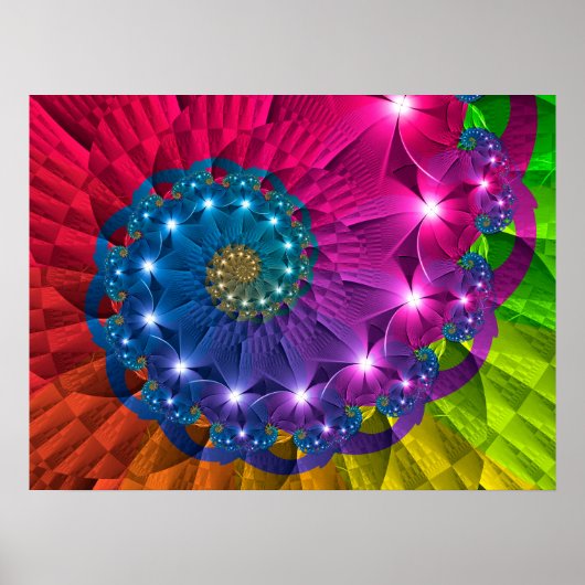 Floral Rainbow Vortex Poster (Voorkant)