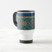 Floral Rangoli Deep Blue Travel Mug pour personnal (Devant gauche)