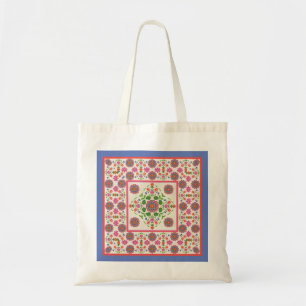 Floral Rangoli Frontière Motif sur Ecru : Sac four