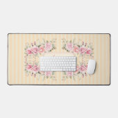 Floral rayé jaune doux (Clavier et souris)